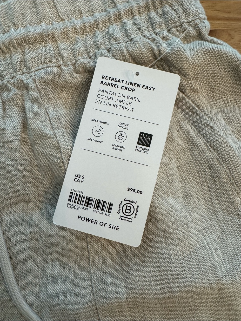 Athleta Retreat Linen Easy Barrel Crop Pant - Picture 4 of 6